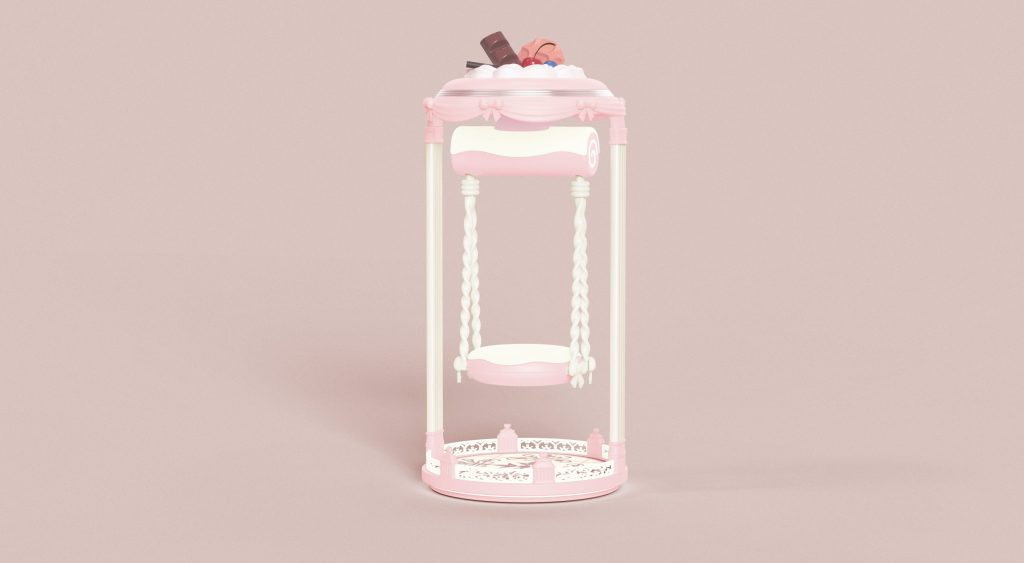 桌面手办秋千摆件初音未来