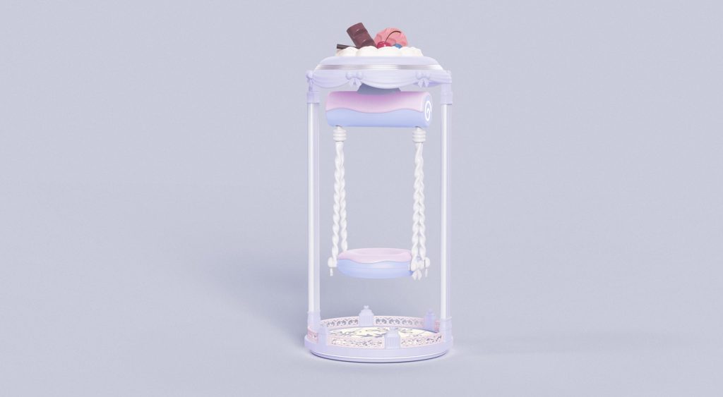 桌面手办秋千摆件库洛米